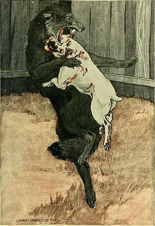 White Fang - White Fang tore wildly around, trying to shake off the bulldog's body.jpg